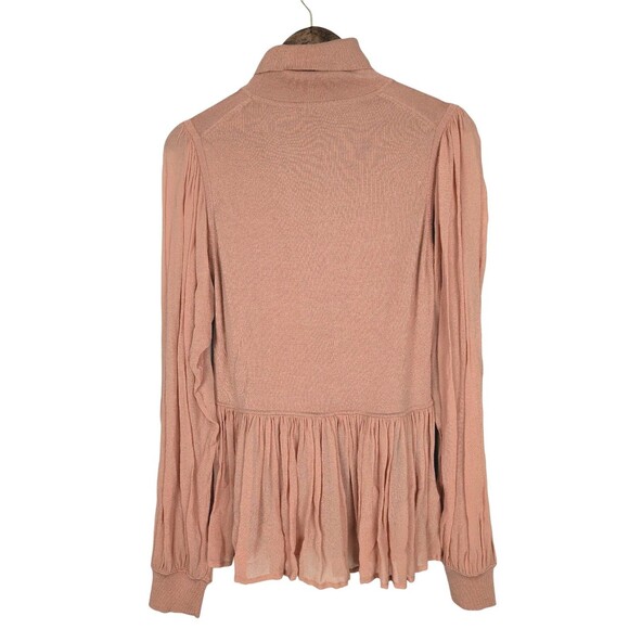 Ulla Johnson Orange Peach Liana Wool Silk Turtleneck Size M - Picture 6 of 9